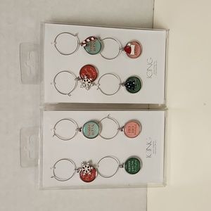 8 Piece Christmas Festive Holiday Wine Glass Charms